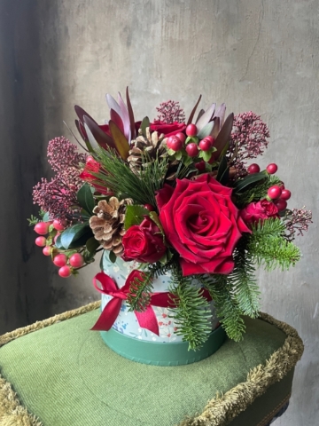 Christmas Hat Box Red