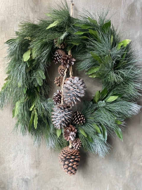 Pine and Cone Garland Wreath